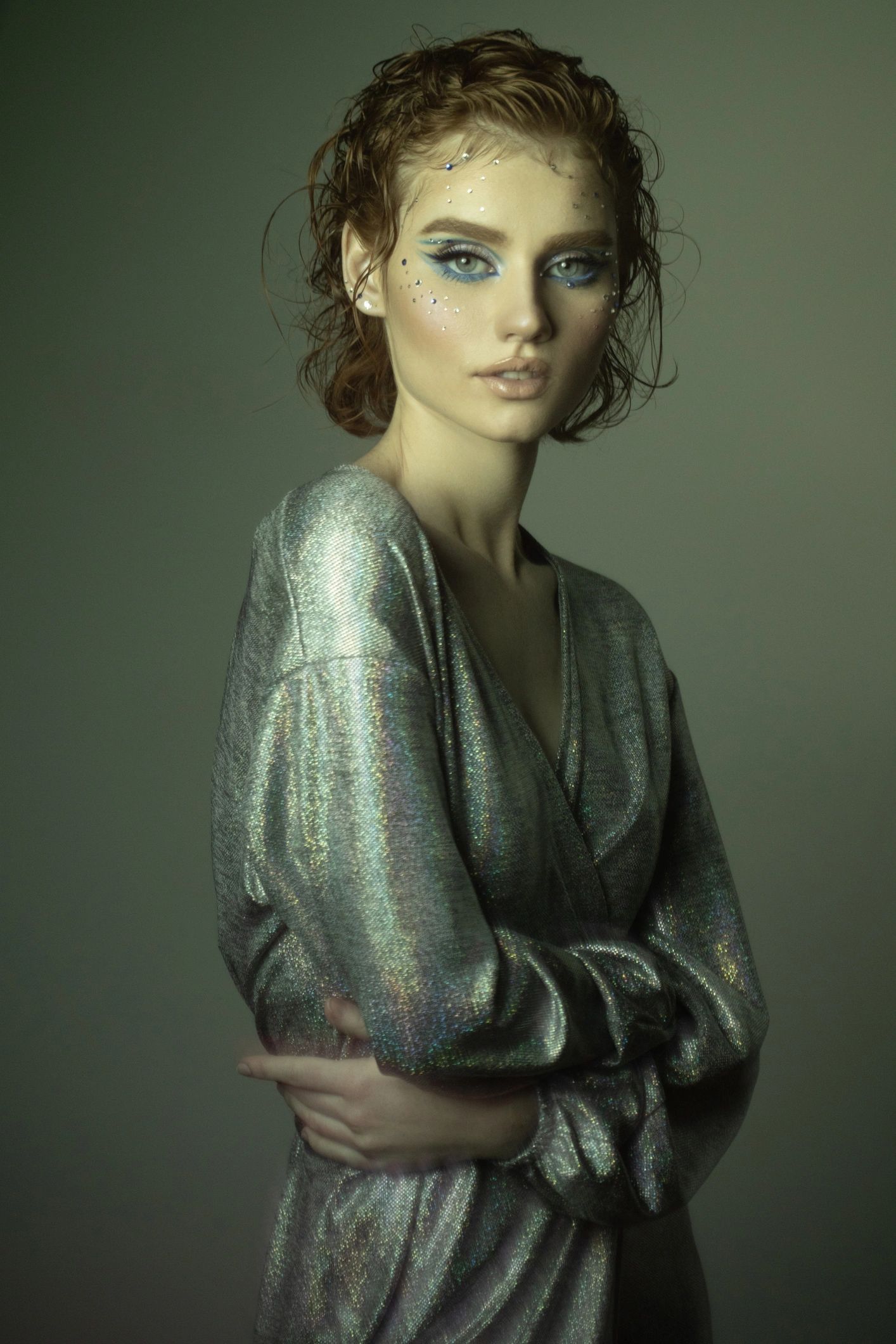 Beauty portrait with bright editorial makeup