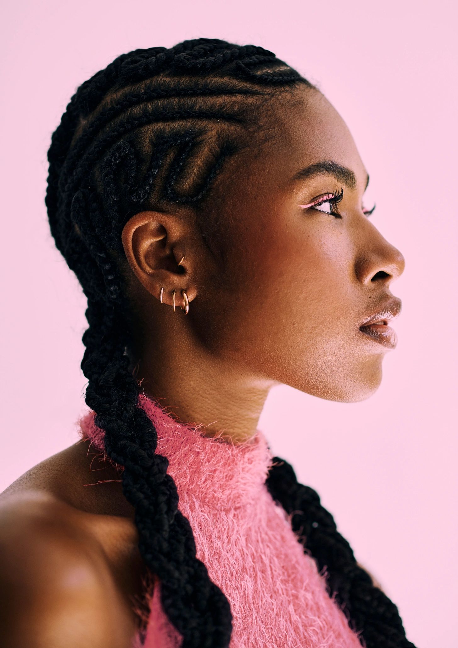Monochromatic pink beauty portrait